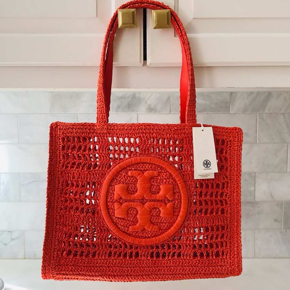 Tory Burch crochet small Ella tote NWT